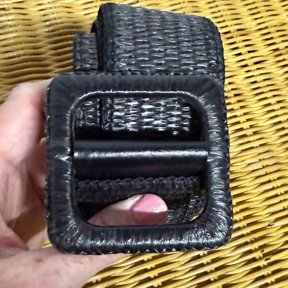 Talbots Straw Wide Belt Black XL